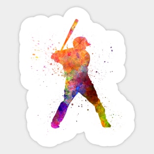 Baseball player in watercolor Sticker